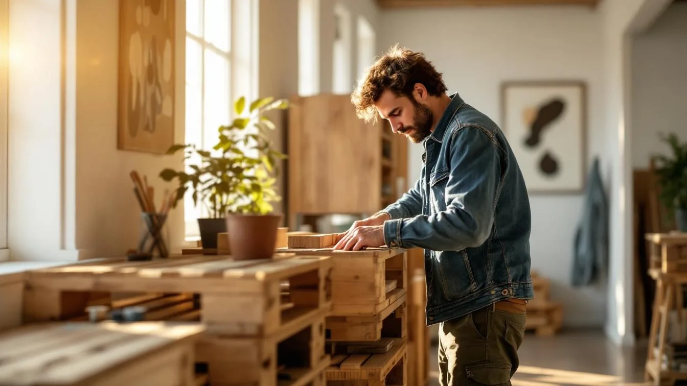Upcycling im Flur: Ein Handwerker zeigt, wie Sie aus Paletten eine edle Garderobe bauen